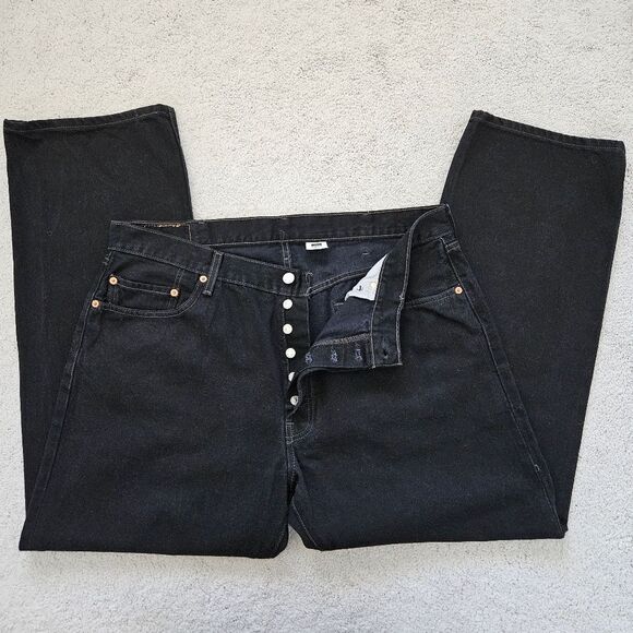 Levi's Other - Levis 501 Button Fly WPL 423 Straight Black Denim Jeans 00501-0660, Mens 40 x 30